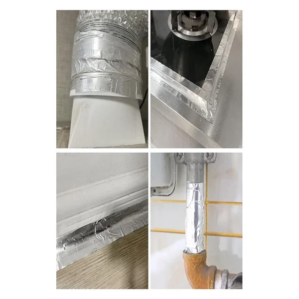Alüminyum Bant 10 Metre 2 Paket Aliminyum Folyo Yapışkanlı Band Aspiratör Soba Borusu Tamir Sıcaklığa Dayanıklı Yanmaz - Görsel 7