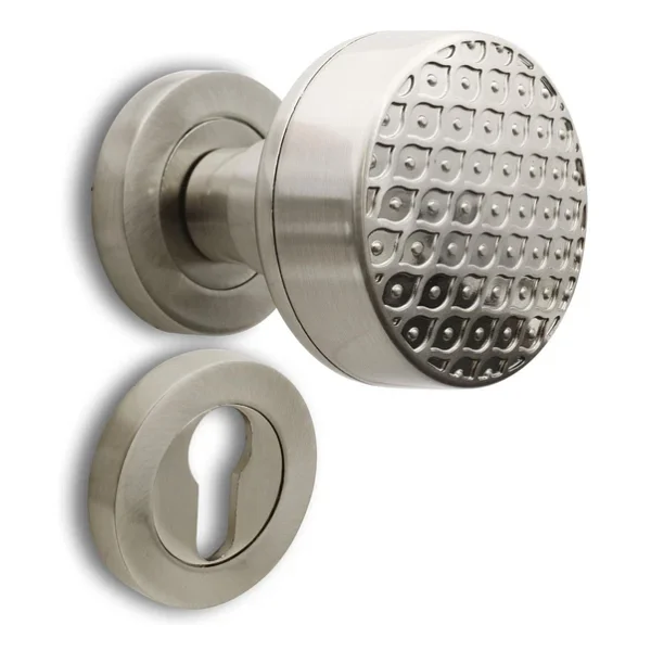 Kapı Tokmağı Topuzu Kolu Metal Tokmak Saten Kapı Kolu Yale Sağa Sola Uygun 1 Takım - Görsel 6