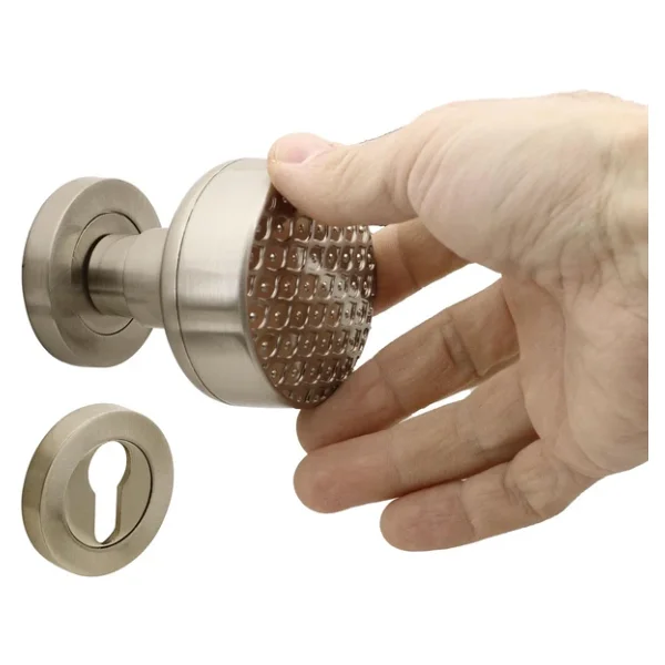Kapı Tokmağı Topuzu Kolu Metal Tokmak Saten Kapı Kolu Yale Sağa Sola Uygun 1 Takım - Görsel 5