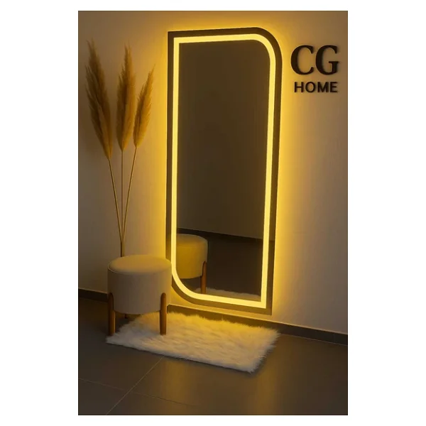CG HOME Ledli Ayna, Lazer Kumlamalı, Dekoratif Ayna, Duvar Aynası, Konsol Aynası, Holl Aynası, Günışığı Led - Görsel 3