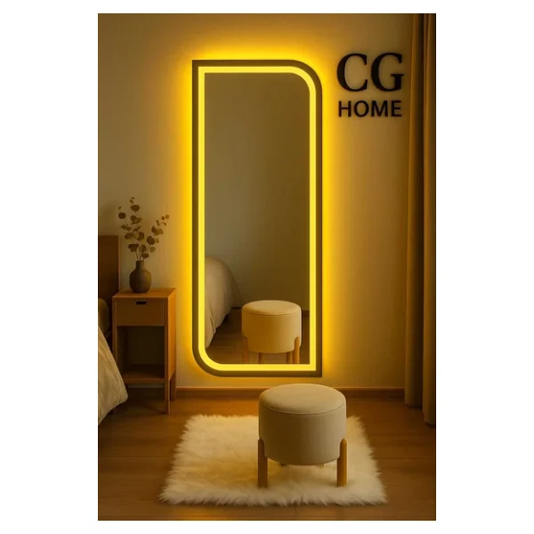 CG HOME Ledli Ayna, Lazer Kumlamalı, Dekoratif Ayna, Duvar Aynası, Konsol Aynası, Holl Aynası, Günışığı Led - Görsel 4