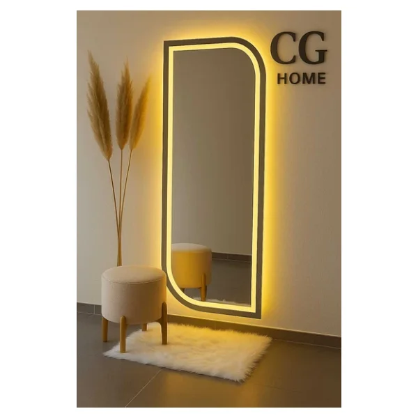 CG HOME Ledli Ayna, Lazer Kumlamalı, Dekoratif Ayna, Duvar Aynası, Konsol Aynası, Holl Aynası, Günışığı Led - Görsel 2