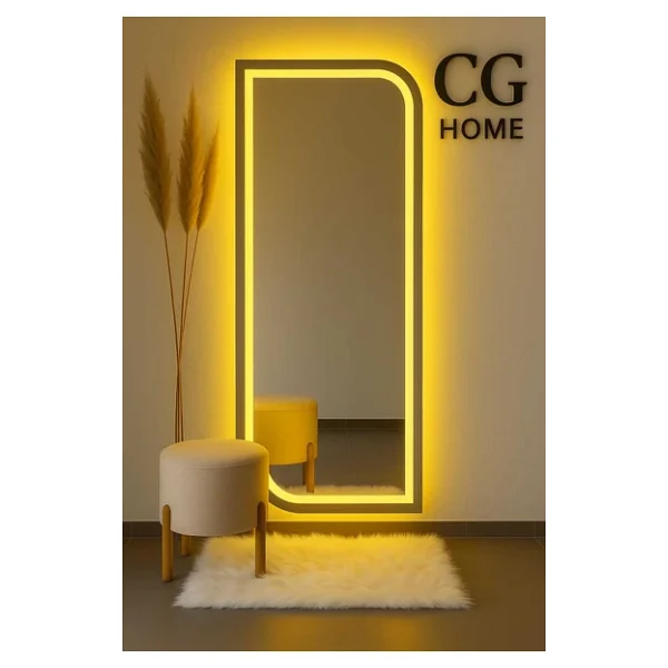 CG HOME Ledli Ayna, Lazer Kumlamalı, Dekoratif Ayna, Duvar Aynası, Konsol Aynası, Holl Aynası, Günışığı Led - Görsel 5