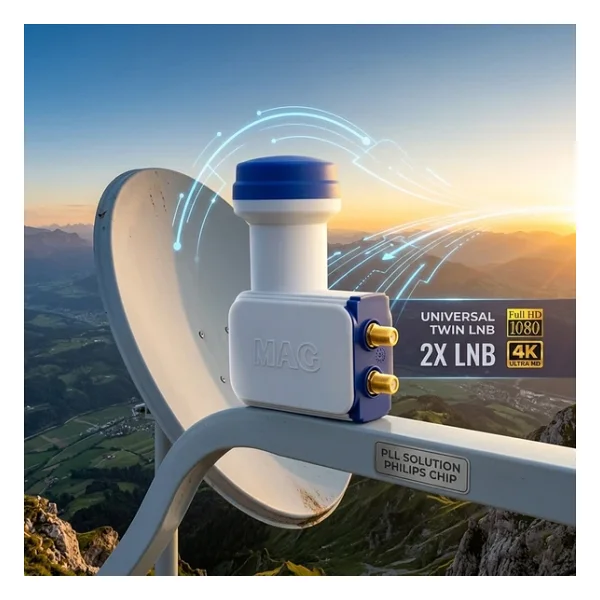 2Lİ Uydu LNB Universal Twin Full HD - 3D - 0.1dB RLE-200-Findit - Görsel 2