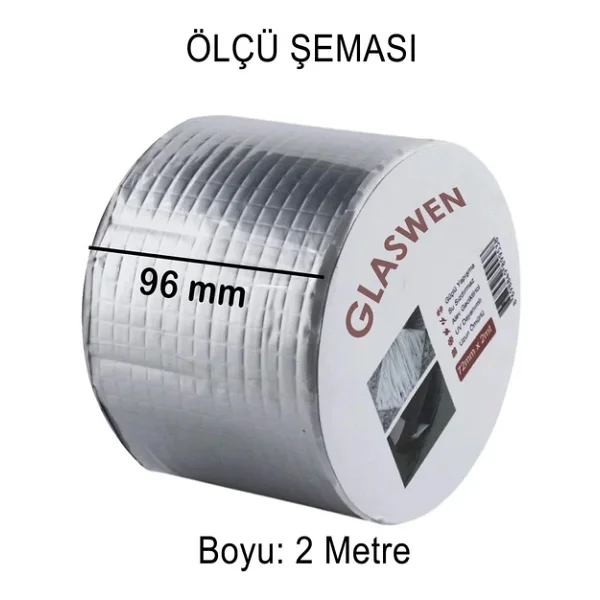 Çatı İzolasyon Bandı 96 Mm X 2 Mt Su Sızdırmazlık Geçirmez Delik Yalıtım Çamur Boru Sakız Tamir Bant - Görsel 2