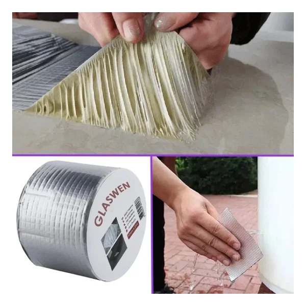 Çatı İzolasyon Bandı 96 Mm X 2 Mt Su Sızdırmazlık Geçirmez Delik Yalıtım Çamur Boru Sakız Tamir Bant - Görsel 4