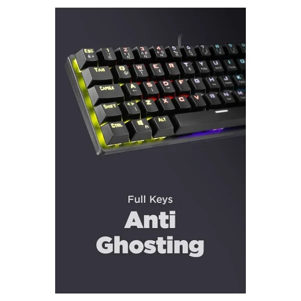 Rampage Klavye Oyuncu Klavyesi Kırmızı 12 Işık Modlu Red Switch Mekanik Antighosting Bilek Destekli Ally K11 - Görsel 5