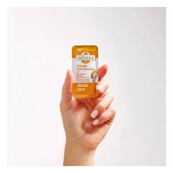 Apitera UP Doğal Bal, B Vitaminleri, Kırmızı Ginseng, Guarana ve Propolis İçeren Takviye Edici 56'lı Saşe - Görsel 4