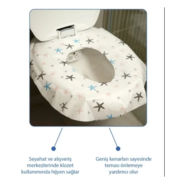 Babyjem Hijyenik Kaymaz Tek Kullanımlık Klozet Kapak Örtüsü 30 Adet - Görsel 4