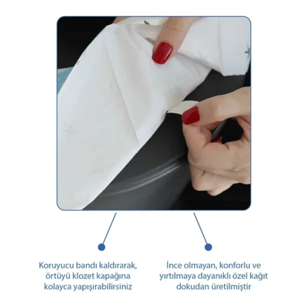 Babyjem Hijyenik Kaymaz Tek Kullanımlık Klozet Kapak Örtüsü 30 Adet - Görsel 2