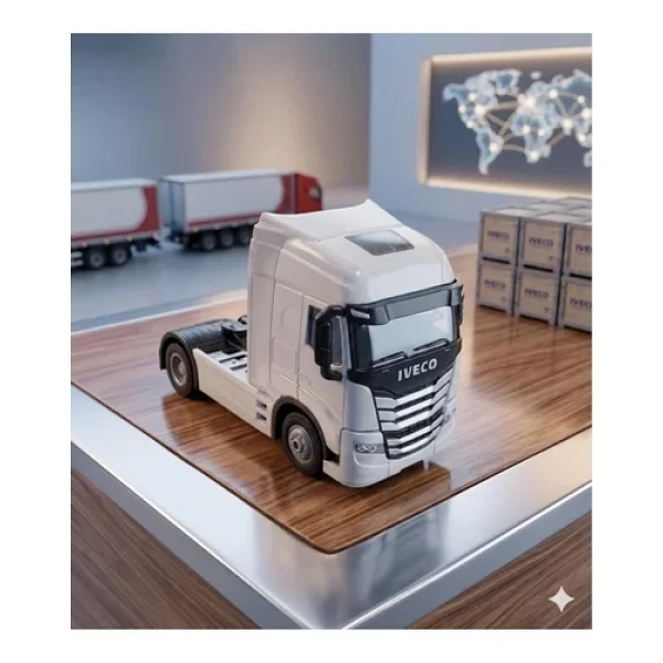 Işıklı Sesli Pilli Çek Bırak Metal Oyuncak Iveco Tır - Görsel 9