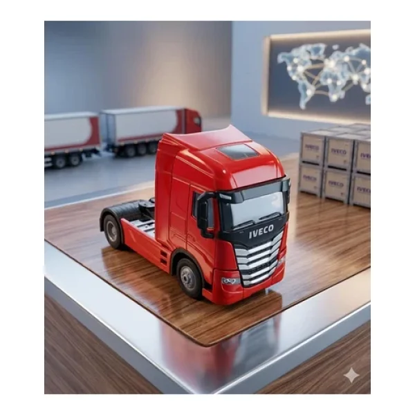 Işıklı Sesli Pilli Çek Bırak Metal Oyuncak Iveco Tır - Görsel 10