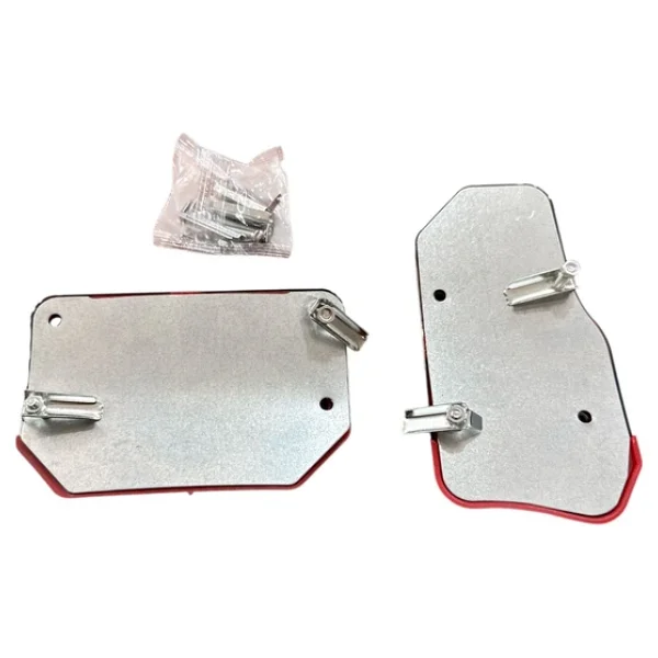 Universal Otomatik Metal Pedal Seti 2 Parça Krom Kırmızı - Görsel 2