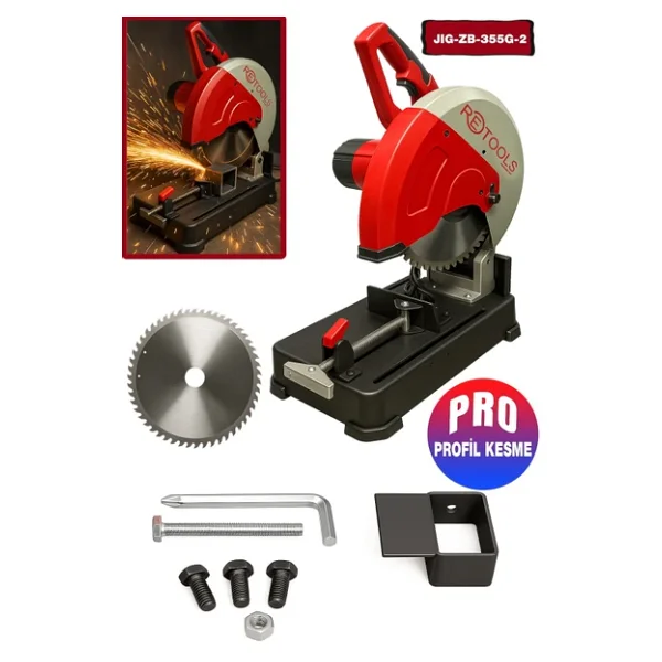 Retools JIG-ZB-355G-2 Bordo Elmas Uçlu Profil Kesme Makinesi - Görsel 4