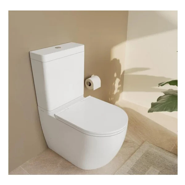 S55 Duvara Sıfır Kanalsız Klozet+Rezervuar+İç Takım+Klozet Kapağı Set - Görsel 3