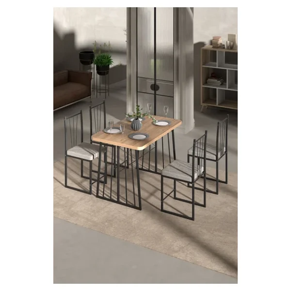 Retodesign Minderli Star 4 Kişilik Masa Takımı - Görsel 3