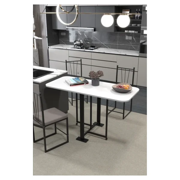 Retodesign Efes Beyaz Katlanır Masa. Mutfak Masası, Yemek Masası, - Görsel 2