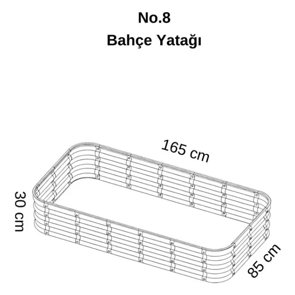 Modüler Yükseltilmiş Bahçe Yatağı Yükseltilmiş Sebze Yatağı No:8 (165X85) Gri - Görsel 7