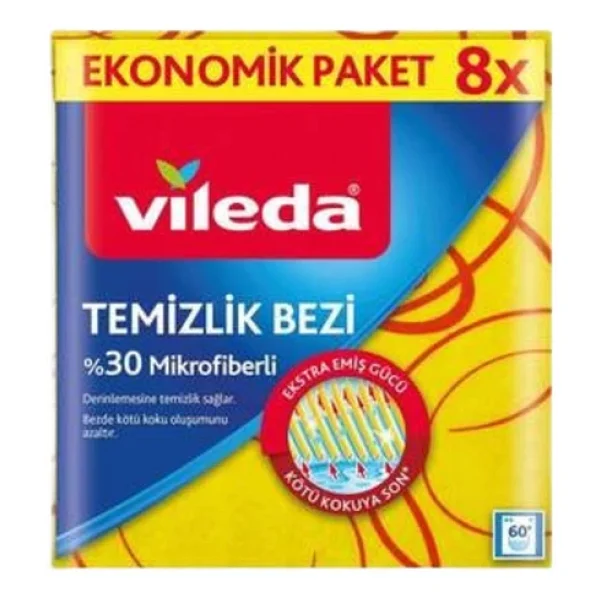Vileda %30 Mikrofiberli 8'li Temizlik Bezi - Görsel 4