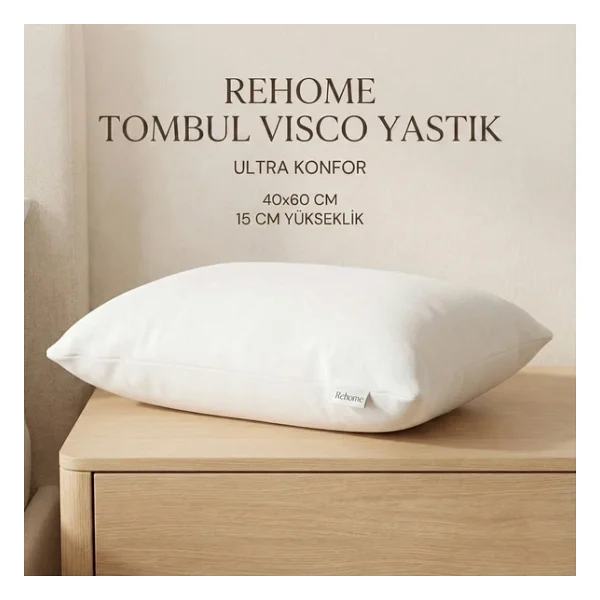 Rehome Visko Relax Yastık 40X60 Rehome Tombul Visco Yastık Tam Ortopedik Latex Bazlı Visco Pillow - Görsel 2
