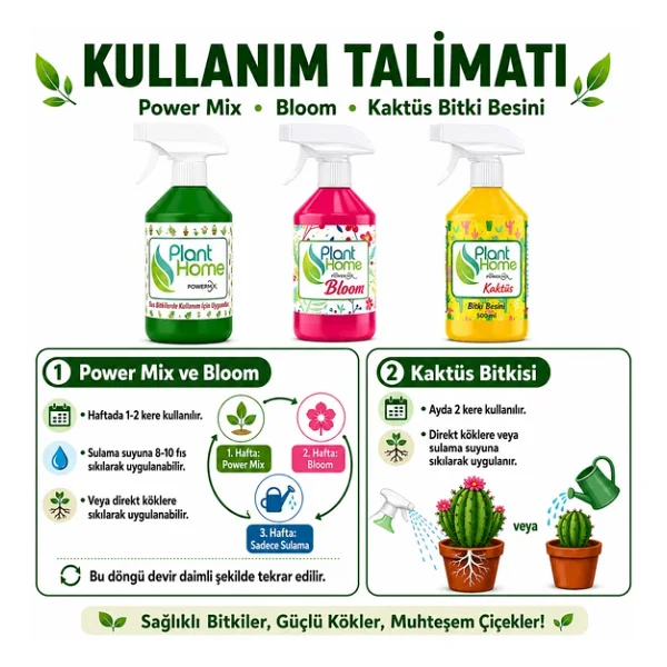Plant Home Bitki Besini 3Lü Seti 500 Ml & Hızlı Emilim - Powermix Gold Seri - Görsel 3