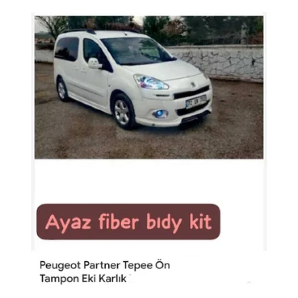 Ayaz Fiber Body Kit Peugeot Partner Tepee Ön Tampon Eki Karlık Fiber Boyasız - Görsel 2