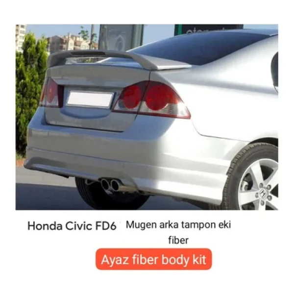 Ayaz Fiber Garaj Honda Civic FD6 Mugen Arka Tampon Eki Karlık Fiber-Boyasız - Görsel 2