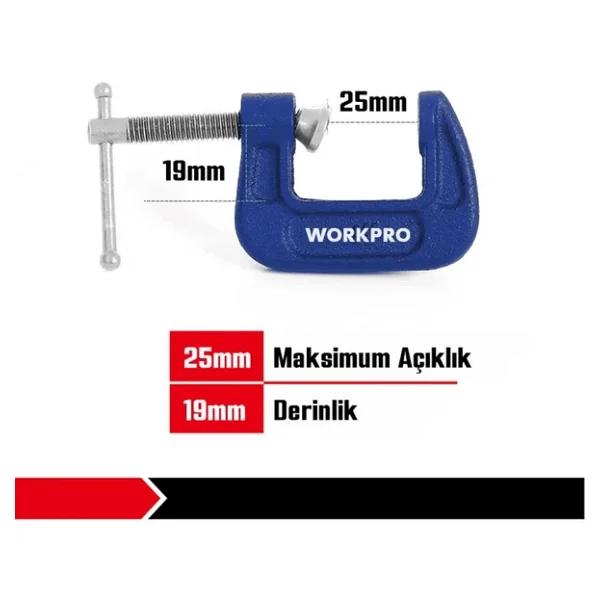 Workpro WP232016 25 mm G Tipi İşkence - Görsel 8