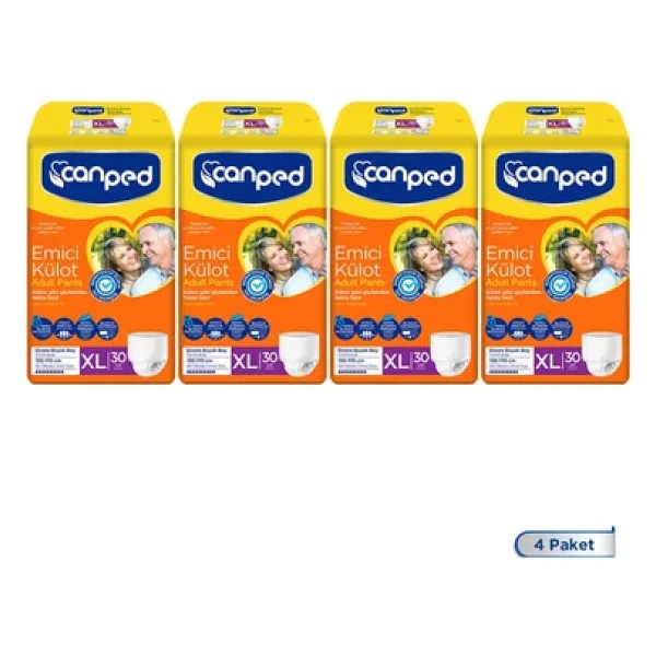Canped Emici Külot Ekstra Büyük Boy XL 30'lu 4 Adet Hasta Bezi - Görsel 3