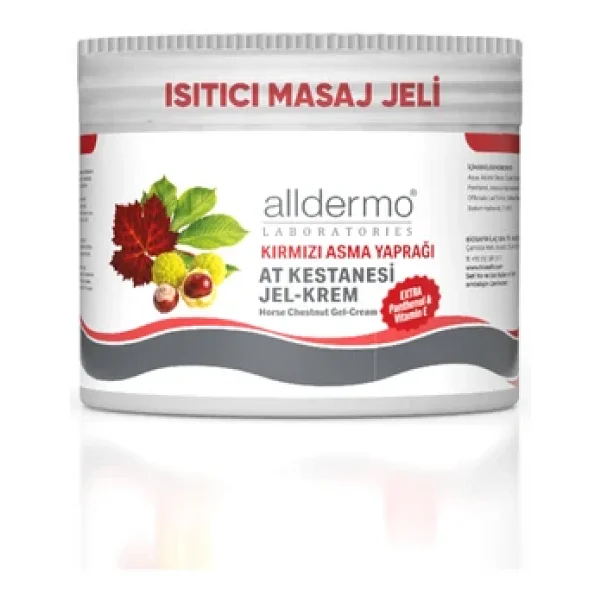 Alldermo Kırmızı Asma Yaprağı At Kestanesi 500 ml Jel Masaj Kremi - Görsel 6