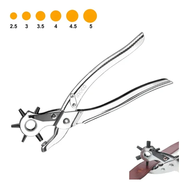 FIXONIC Ingco Hlhp01 Kemer Delme Pensesi/kemer Delik Açma Aleti/deri Delme Gri - Görsel 4