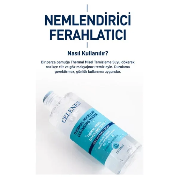 Celenes Thermal Micellar Kuru ve Hassas Ciltler 400 ml Yüz ve Makyaj Temizleme Suyu - Görsel 6