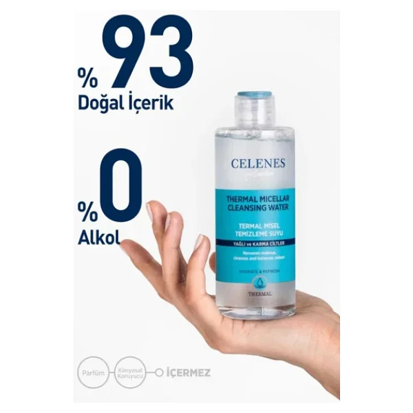 Celenes Thermal Micellar Kuru ve Hassas Ciltler 400 ml Yüz ve Makyaj Temizleme Suyu - Görsel 5