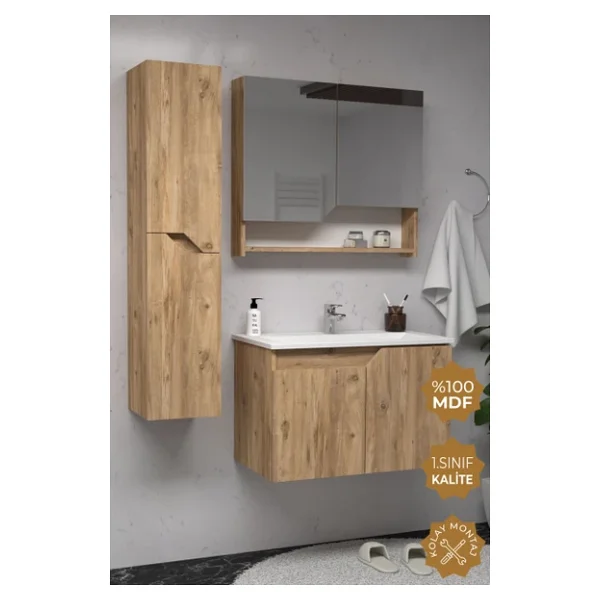Teta Home Napoli Boy Dolaplı 80 cm Banyo Seti - Görsel 2