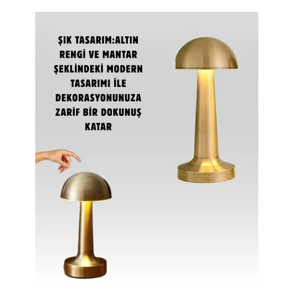 Şarjlı Dimmerli LED Masa Lambası - 4-8 Saat Aydınlatma - Görsel 4