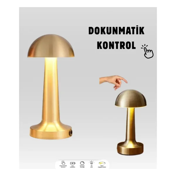 Şarjlı Dimmerli LED Masa Lambası - 4-8 Saat Aydınlatma - Görsel 5