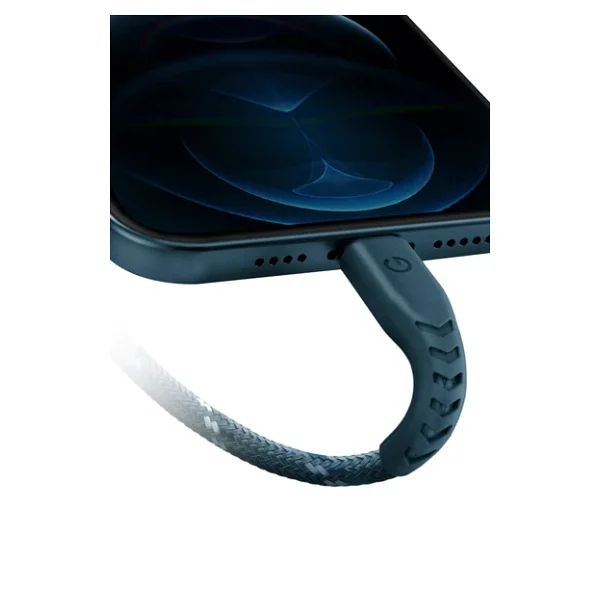 Energea C89 NyloFlex 1.5 m Lacivert USB to Lightning Hızlı Şarj Kablosu - Görsel 10