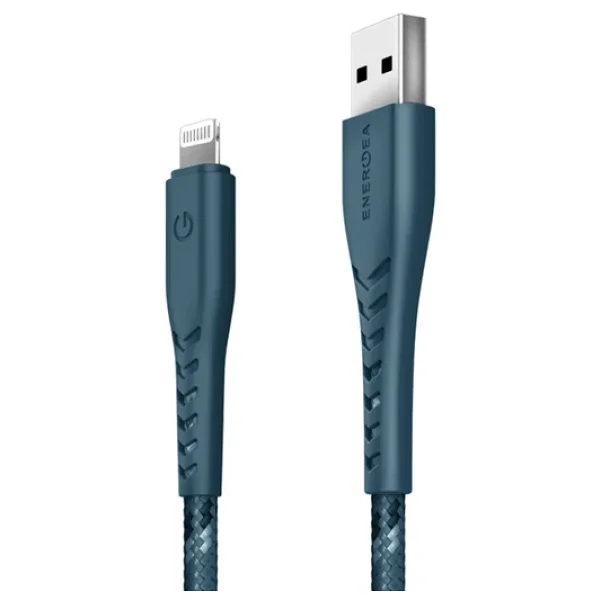 Energea C89 NyloFlex 1.5 m Lacivert USB to Lightning Hızlı Şarj Kablosu - Görsel 8