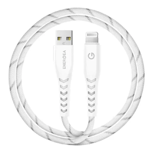 Energea C89 NyloFlex 1.5 m Beyaz USB to Lightning Hızlı Şarj Kablosu - Görsel 2
