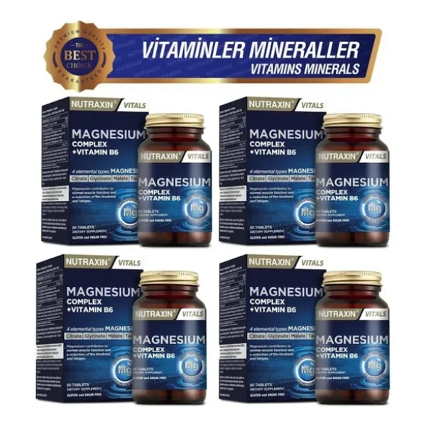 Nutraxin Magnesium Complex + Vitamin B6 60 Tablet 4'lü - Görsel 4