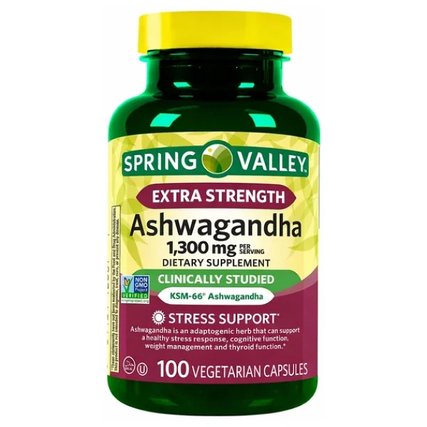 Spring Valley Ashwagandha 1300 mg 100 Kapsül - Görsel 3