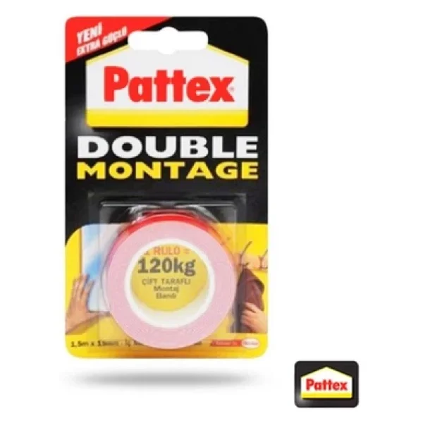 Pattex Double Montage Çift Taraflı Montaj Bandı 120 Kg Kapasiteli - Görsel 3
