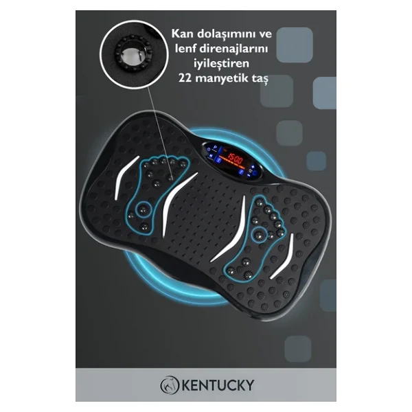 3D 5 Programlı Titreşimli Spor Kondisyon Fitness Egzersiz Aleti Vipration Plates Siyah - Görsel 7