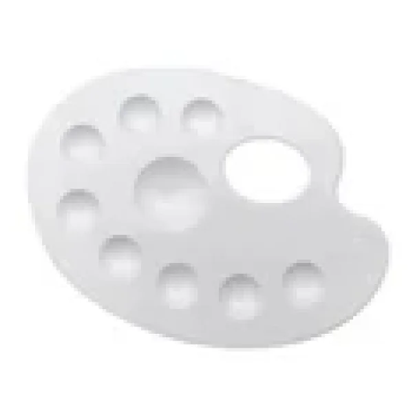 Rio 701 9 Gözlü Oval Plastik Beyaz Palet - Görsel 2