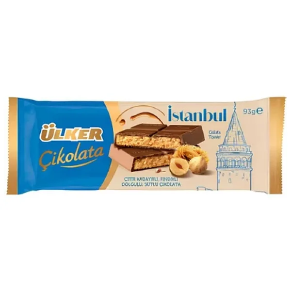 Ülker İstanbul Fındıklı Çıtır Kadayıflı Fındıklı Sütlü Çikolata 93 gr - Görsel 5