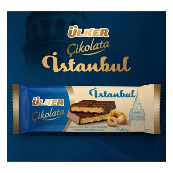 Ülker İstanbul Fındıklı Çıtır Kadayıflı Fındıklı Sütlü Çikolata 93 gr - Görsel 4