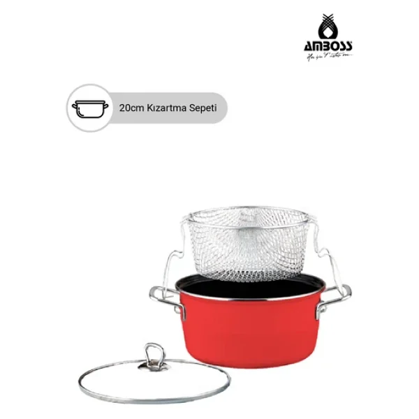 Amboss Crispella 22 cm Emaye Kızartma Tenceresi - Görsel 8