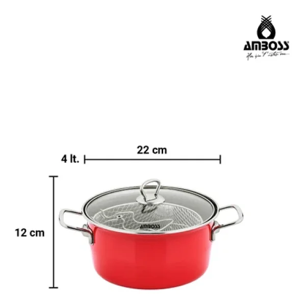 Amboss Crispella 22 cm Emaye Kızartma Tenceresi - Görsel 9