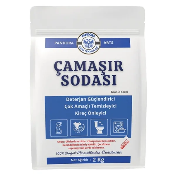 Pandora Arts Çamaşır Sodası Sodyum Karbonat Eco 2 Kg Çamaşır Deterjanı Ağartıcı Katkısı Kireç Önleyici - Görsel 3