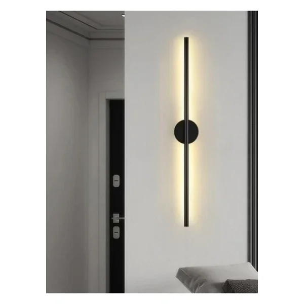 VOLTMARKET Modern Dekoratif Led Duvar Aplik 70cm Siyah 3000k Elektrikli - Görsel 3